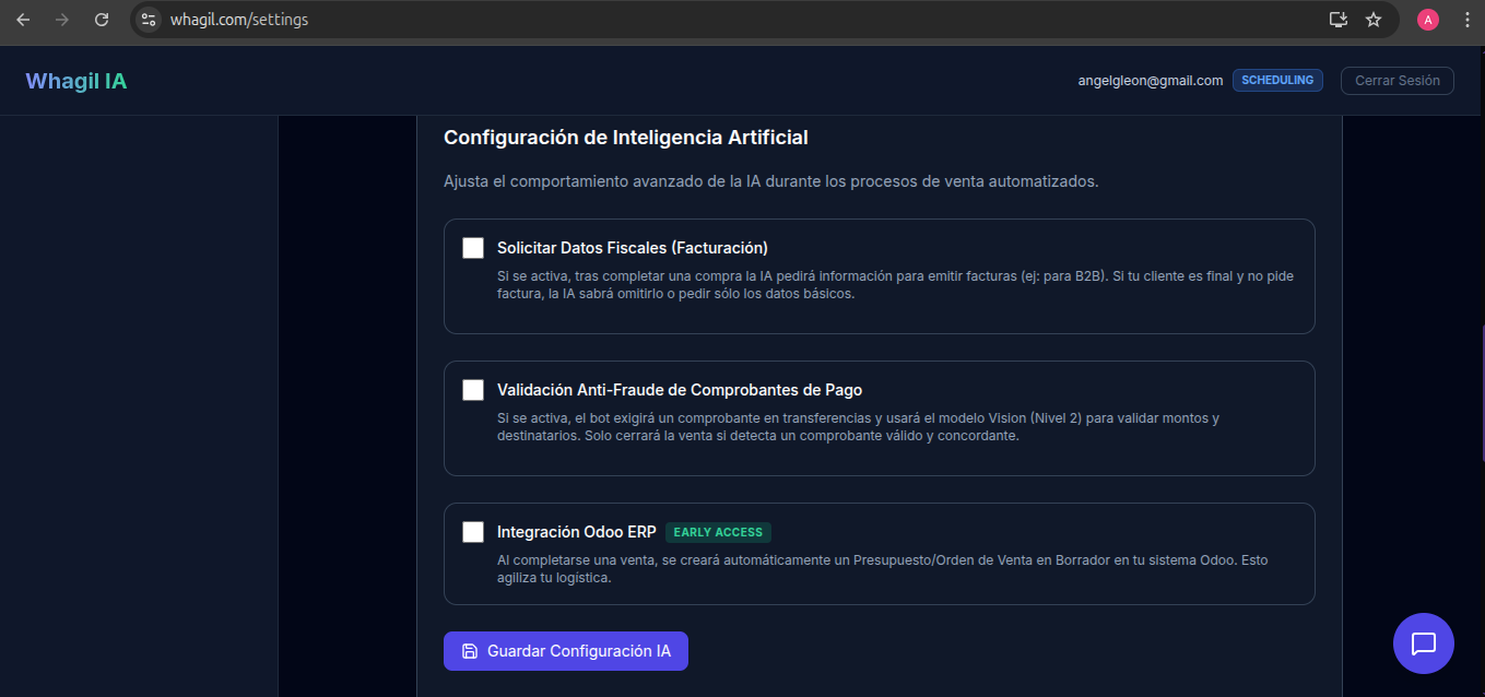 Configuración IA